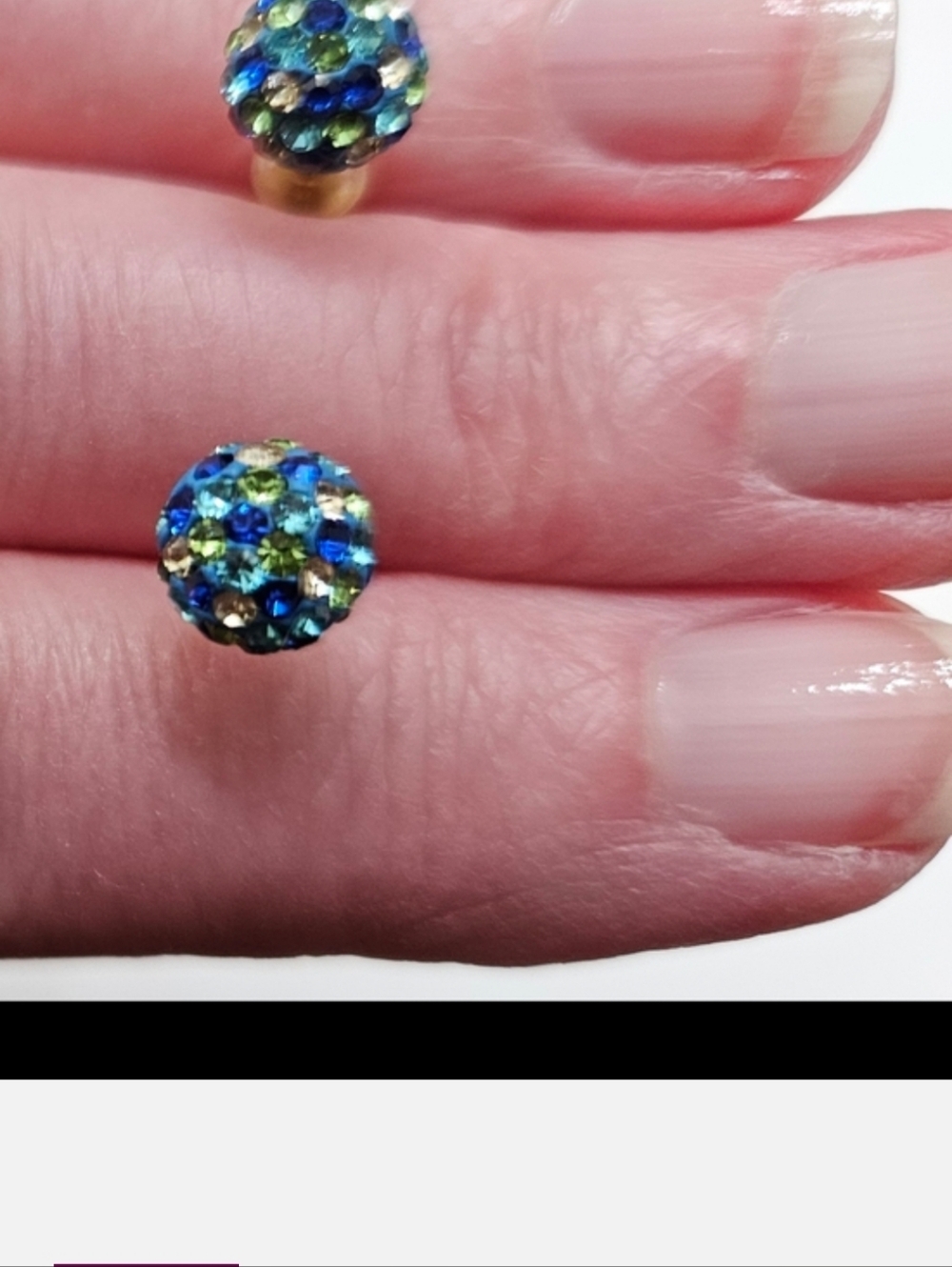 Blue and Green Crystal Pavé Stud Earrings - Women Jewelry